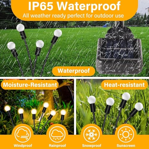 Image of Plastic Firefly Outdoor Solar Decoration Waterproof LED Light For Garden Balcony (Pack Of 1), 4.8 X 4.8 X36.3 cm,Gold