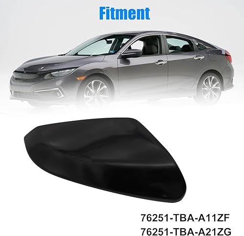 Miniatura 5 de Priprilod Right Passenger Side Mirror Cap Cover Compatible With Honda Civic 2016 2017 2018 2019 2020 2021 Glossy Black #76201-TBA-A11ZF