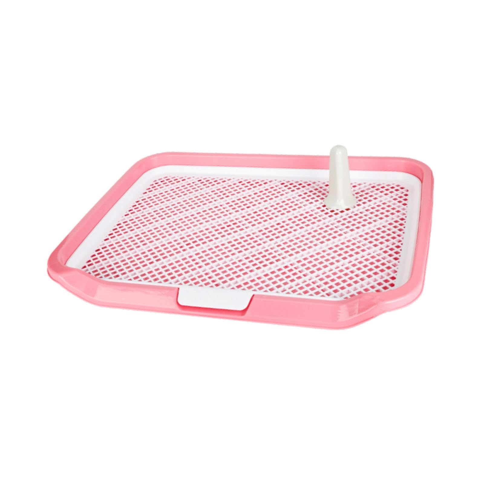 Generic Mesh Grids Dog Toilet, Litter Tray, Low Entry, Open Top Box, Reusable Dog Potty Pad Toilet for Indoor Outdoor, Pink