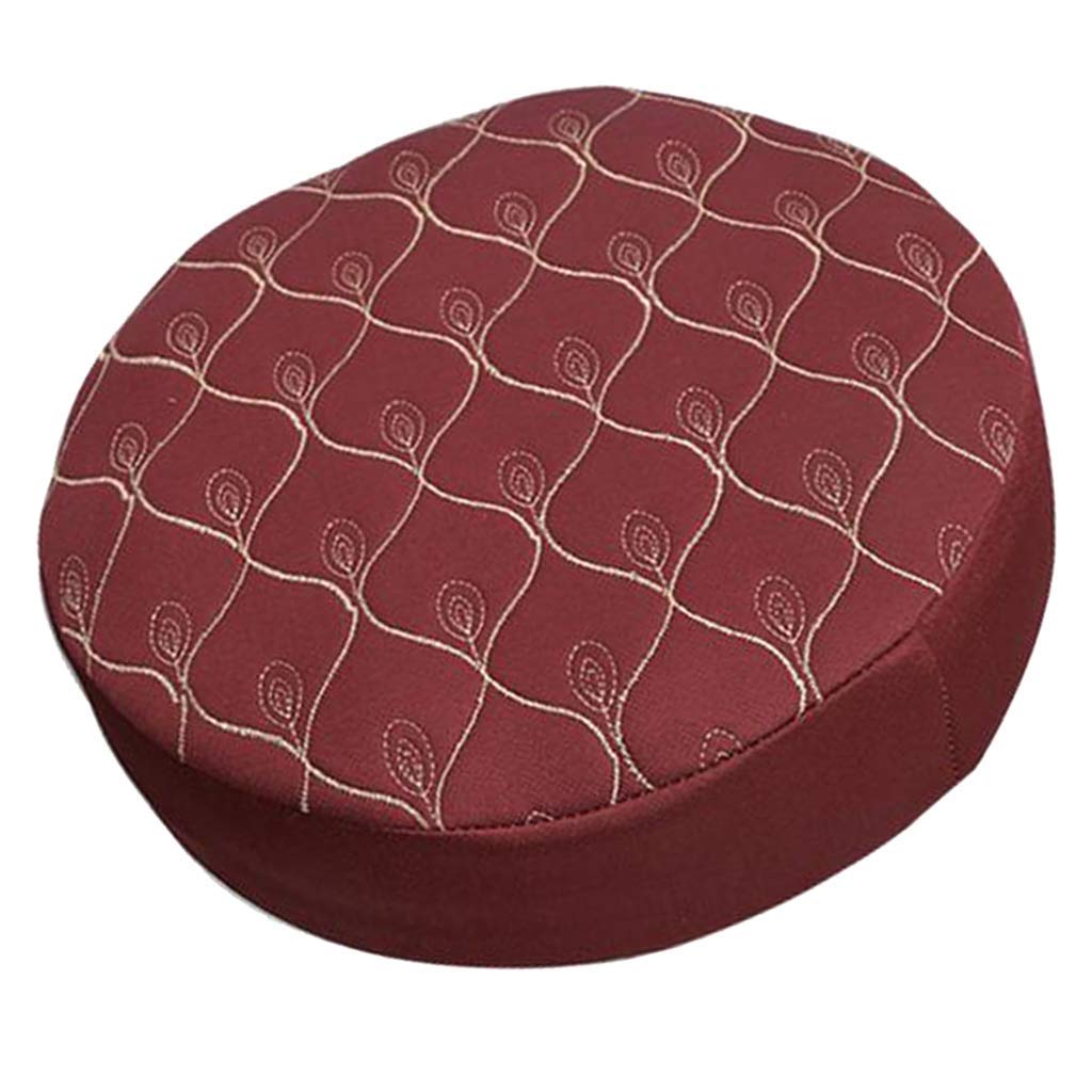 Inzopo Red Thicken Bar Stool Cushion Round Chair Stool Dustproof Protector, 12-16 Inch Dia Choice - Wine 35Cm (13.7-14 Inch)