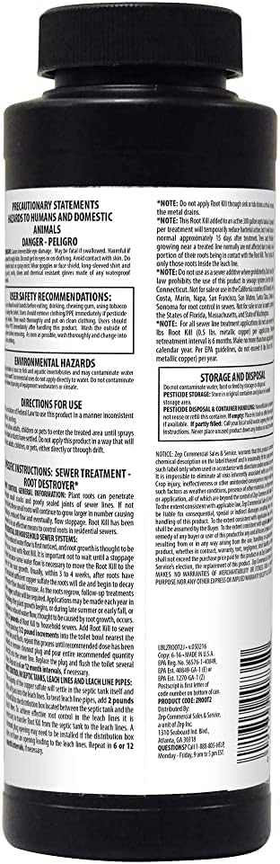 Amazon.com: Zep Root Kill, Granular Formula + Septic Defense System  Treatment Dissolvable Packs