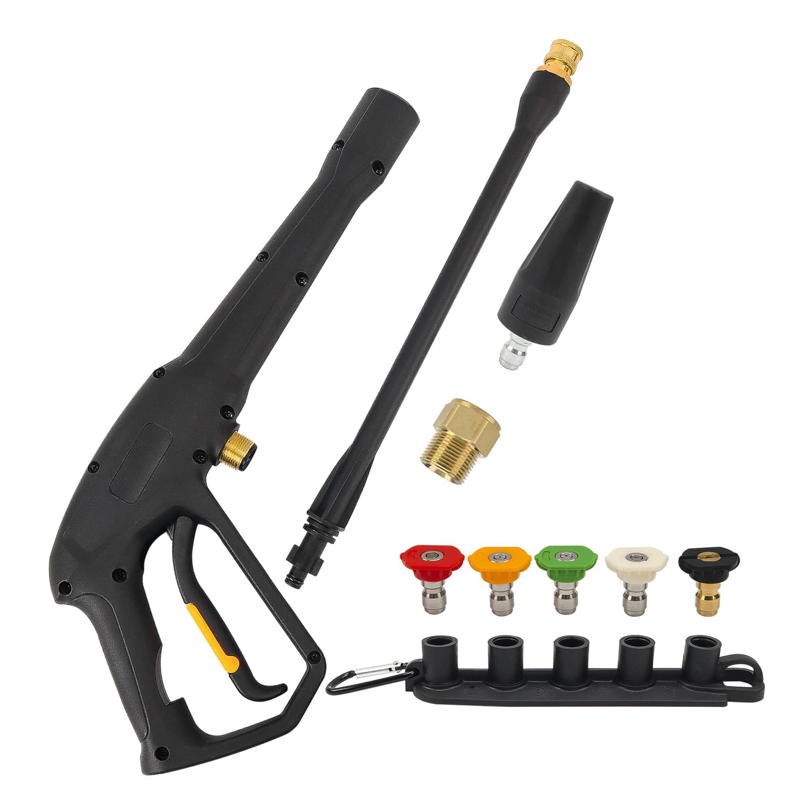 BEAR FORCE Replacement Spray Gun with Extension Wand & 5 Spray Tips & Turbo Nozzle, Compatible with Some of Greenworks Karcher Ryobi Homelite Powerstroke Electric Pressure Washer Max 1900 PSI