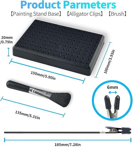 Miniatura 3 de HUBEST Soporte de pintura con 18 piezas de plástico Gundam modelo pintura cocodrilo clip palos para sostener piezas de modelo, tarjeta de bricolaje