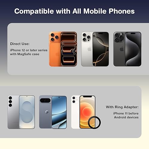 Miniatura 7 de YIUS Soporte magnético para teléfono Magsafe 78 libras de succión más fuerte y 2400 gf magnético Soporte de teléfono ajustable en 360, soporte de