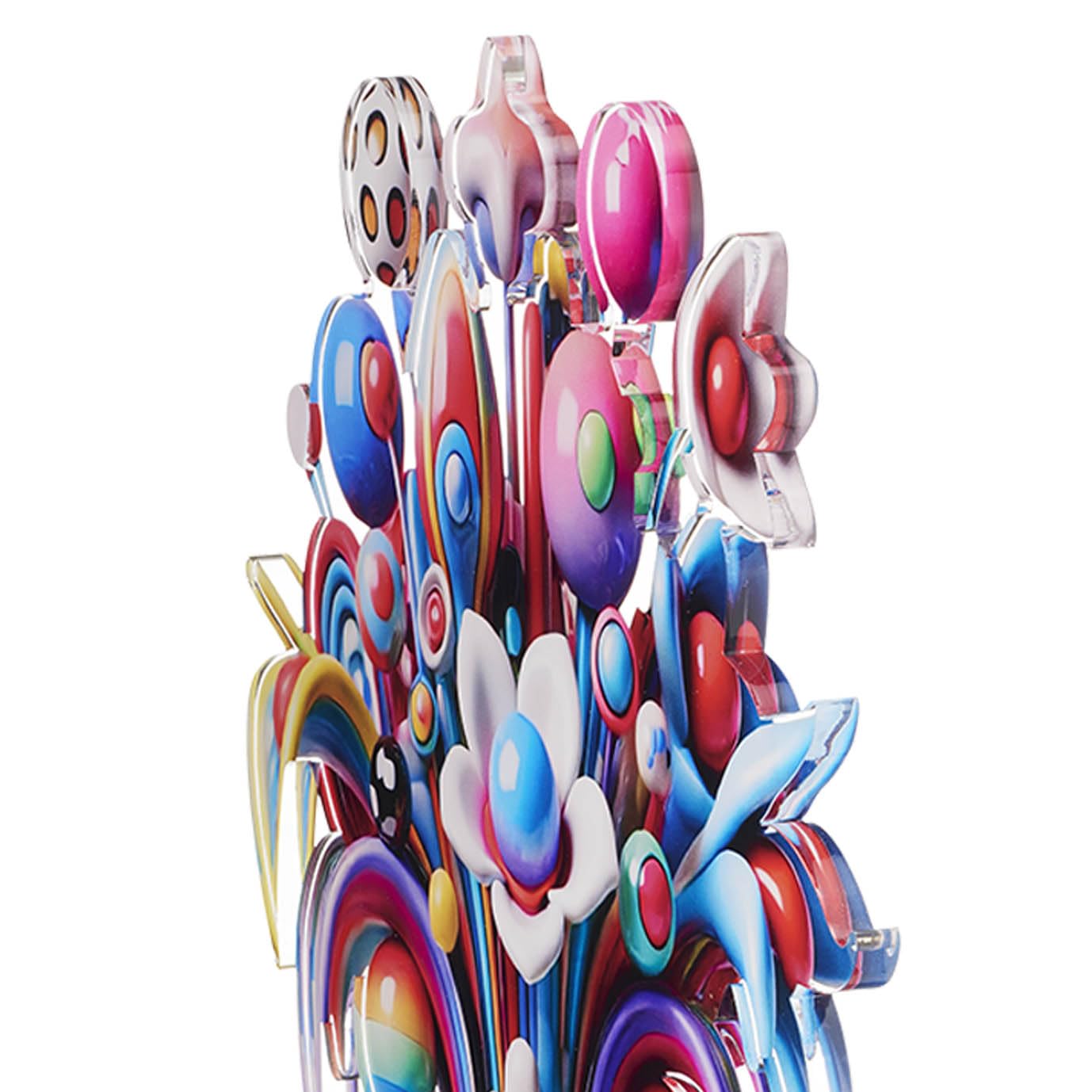 LINEE Recanati - LOLLY POP Scultura Soprammobile Centrotavola Decorativo a Forma di Vaso in PMMA – Oggetto d’Arredo Pop Floreale per Casa e Ufficio – 36×13×42 cm circa – Made in Italy(DUE)