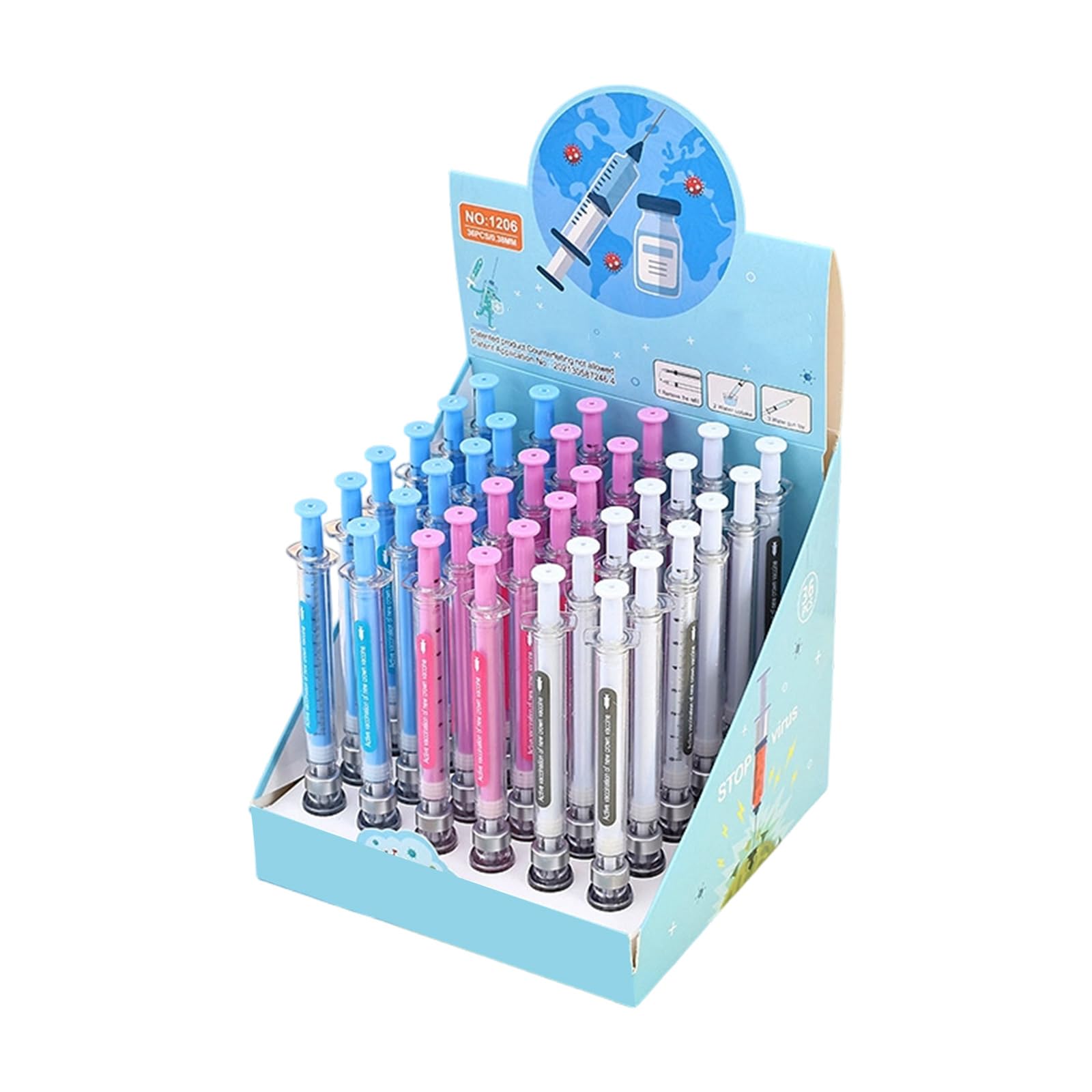 36 penna inchiostri gel realistici per inoculatori penna gel con punta ago da 0, 38 mm penna gel con impugnatura ergonomica per studenti infermieri che scrivono appunti prendendo pennarelli