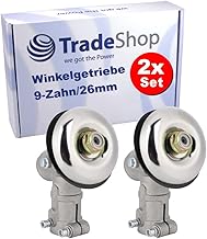 Trade-Shop Lot de 2 têtes de transmission d'angle pour arbre d'entraînement à 9 dents, tube de 26 mm, compatible avec Powermat, Brast, Fuxtec, Timbertech, AL-KO