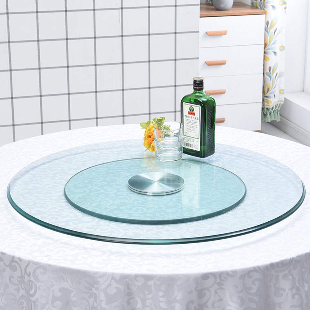Gramofon ze szkła hartowanego 60cm 80cm obrotowy leniwy Susan na stół kuchenny talerz do serwowania przezroczysta okrągła obrotowa taca do serwowania