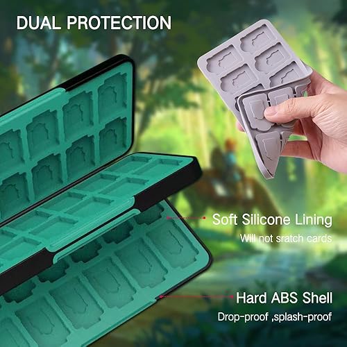 Miniatura 5 de PERFECTSIGHT 48 Switch Game Card Case for Nintendo Switch OLED Switch Lite, Cute 48 Game Holder Cartridge Case for Game Cards and SD Cards, Kawaii