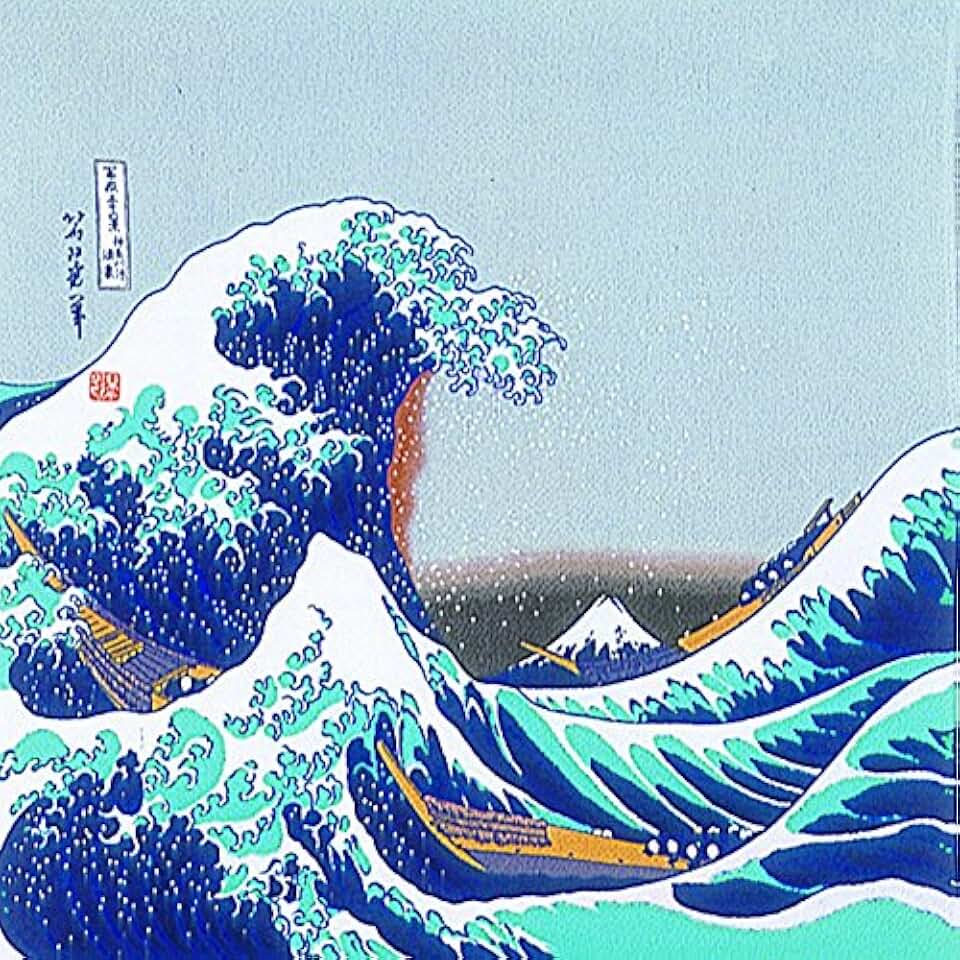 Картина с волнами японского