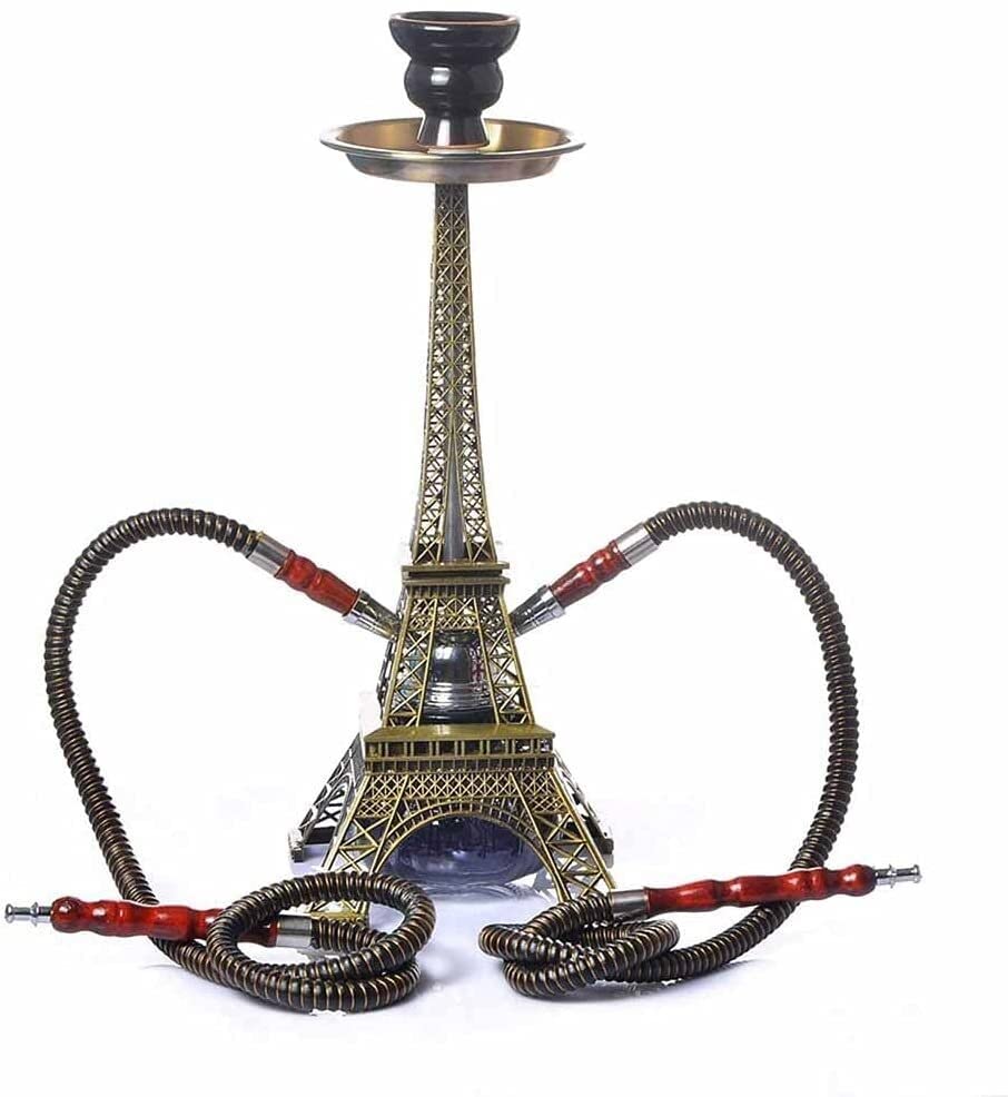 LSZ Shisha-Set 2 Schlauchhaare Set 40cm Kreative Eiffelturm Formhuka for Bar Party, Fashion Housta Shisha-Set