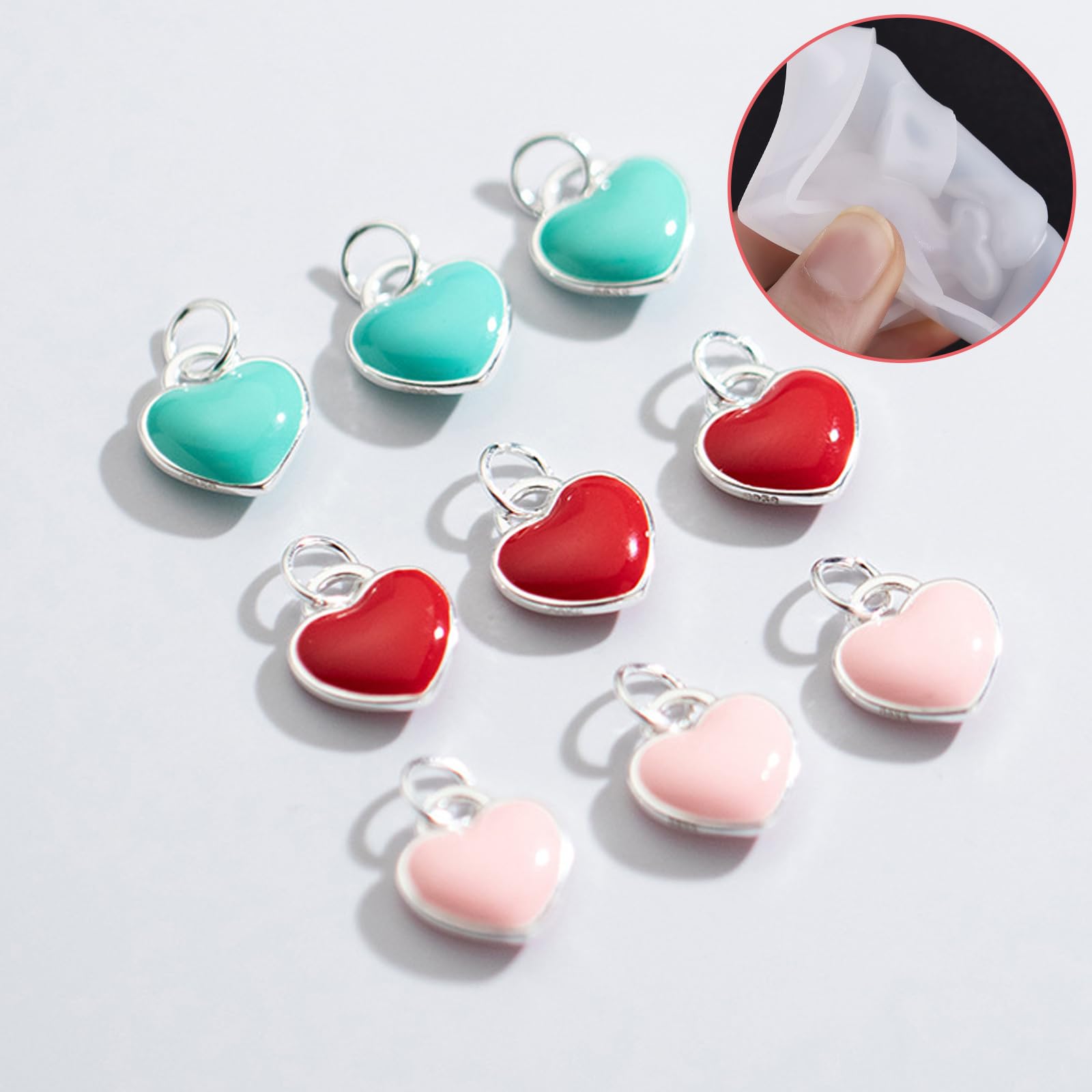 Stampini Per Resina A Forma Di Cuore - 2 Modelli 3D In Silicone, Per Ciondoli E Decorazioni