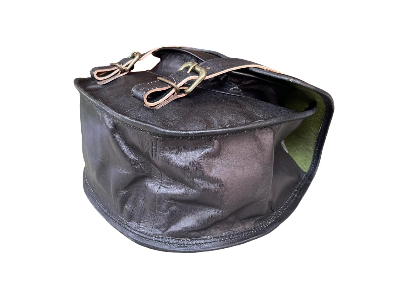 Bolsa Powersport de Cuero Azul Americano, para Motocicleta y Bicicleta, con Montaje en Manillar y Bolsa Negra con Billetera de Cuero para Hombres
