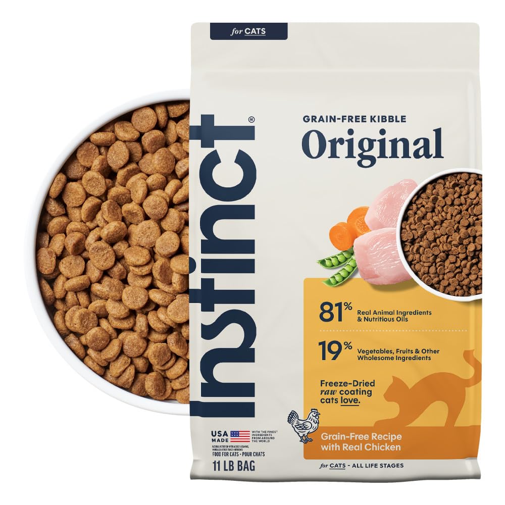 Instinct Original Dry Cat Food, Raw Coated Kibble, Real Chicken, 11 lb. Bag