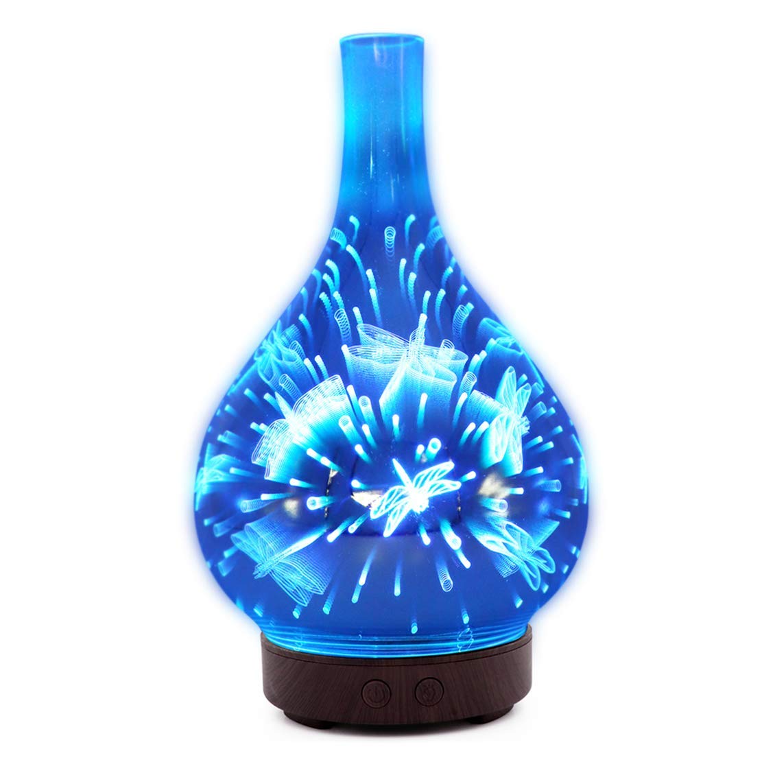 3D humidificateur de table en verre avec éclairage indirect et lumière colorée Diffuseur arôme aromatique purificateur d'air espace bureau médical