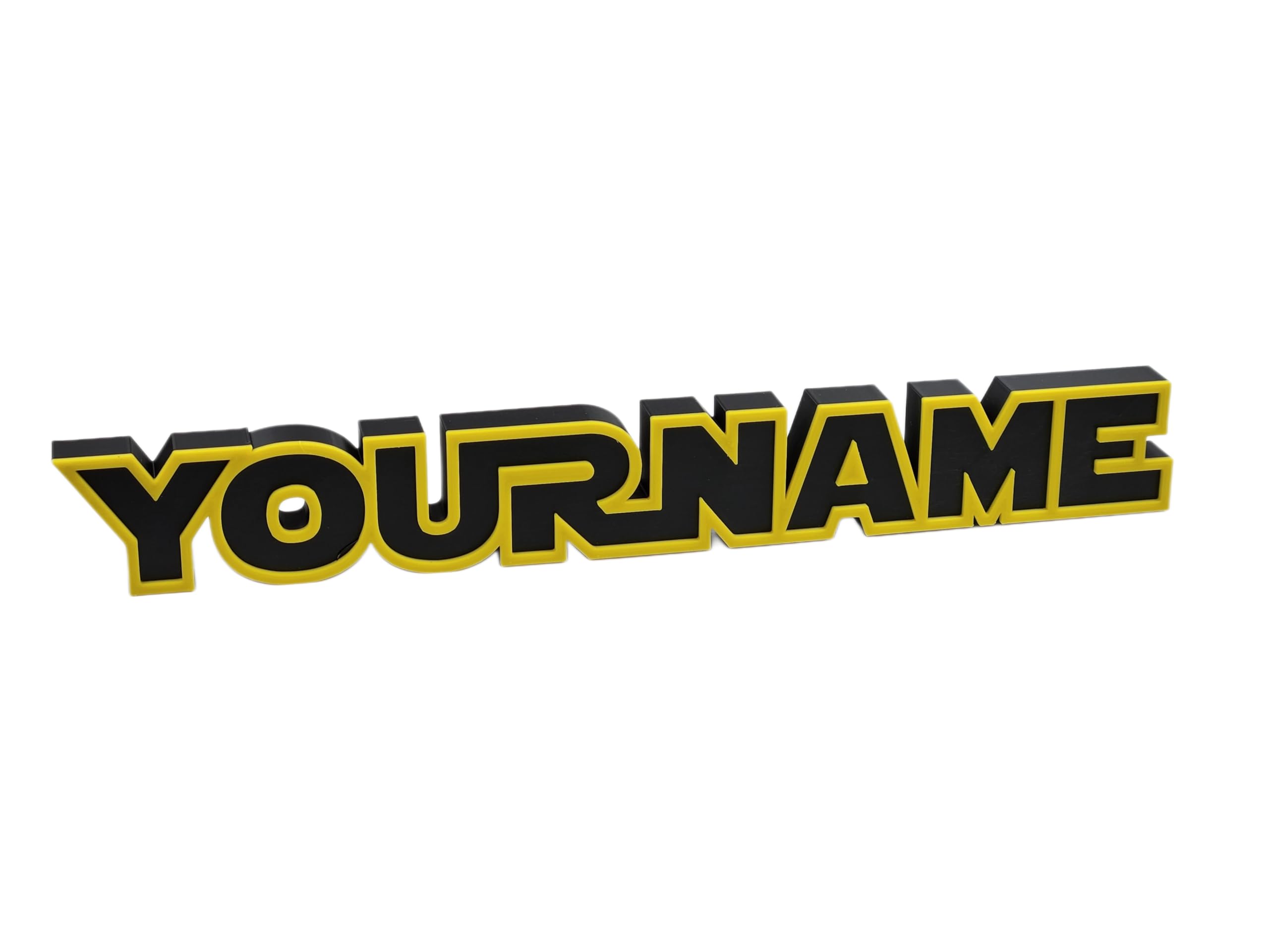 Star Wars Inspired Nameplate - Desk or Shelf Decoration | Mancave Gift | Desk Gift for Kids | Customizable Office Plaque | Multi-Color (Single Line)