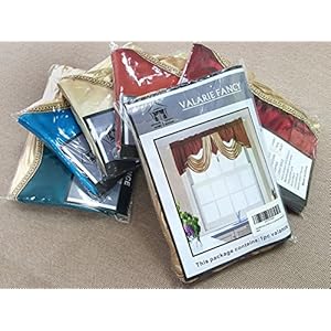 GOHD Valarie Fancy Window Valance 54 x 18 Taffeta Fabric with Soft Satin Swag Add Some Royal luxruy Accent to Your Home White