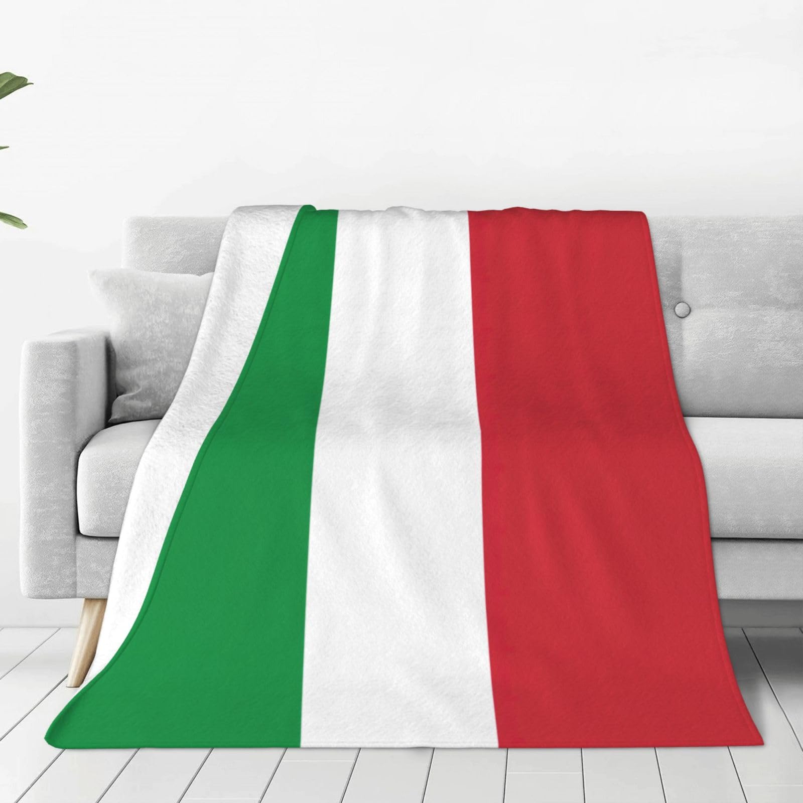 Italian Flag Print Ultimate Comfort Flannel Blanket,Portable Blanket,Lightweight Luxury Cotton Blanket