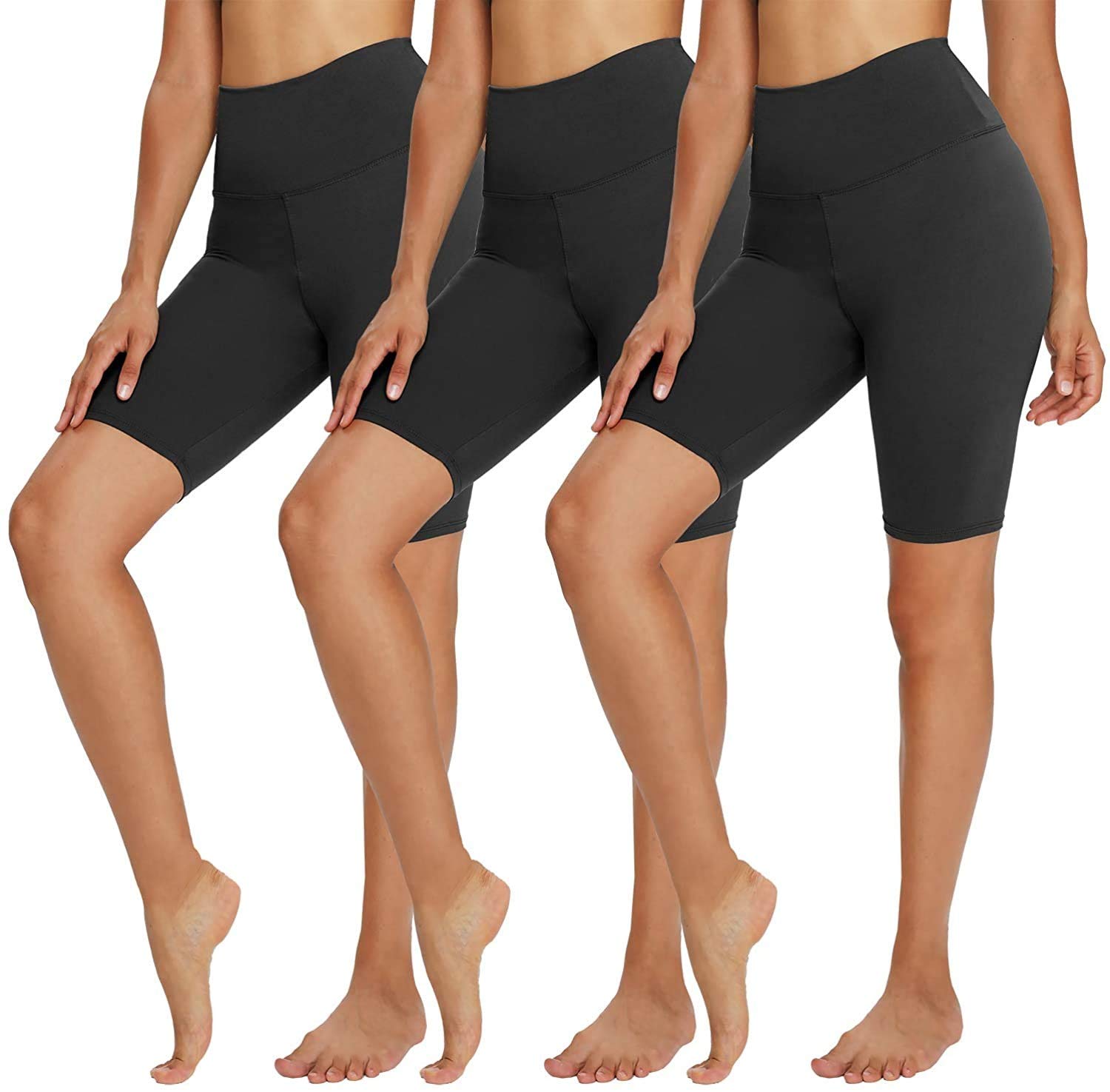TNNZEET 3er Pack Radlerhose Damen High Waist Sommer Shorts Kurze Sporthose | Elastisch Leggings, Hotpants Unter Kleider für Sport Yoga, Kurze Hosen Damen, Unterziehhose Kleid, Gym Leggins, Sportshorts