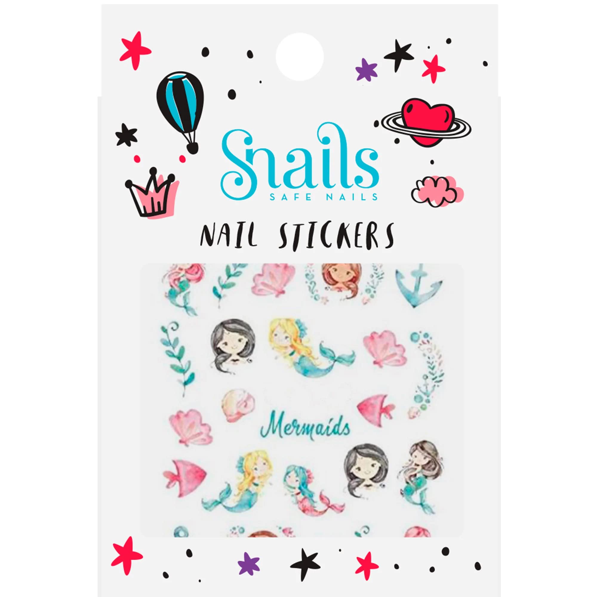 Snails 518077 dziecięce naklejki na paznokcie, motyw: syrenka, zdejmowana