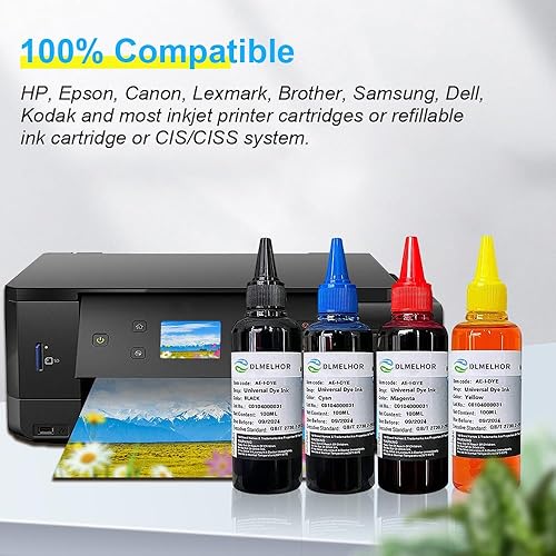 Miniatura 2 de Kit universal de recarga de tinta de tinte para HP Canon Epson Brother Lexmark Samsung Dell Kodak impresoras de inyección de tinta de 4 colores