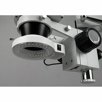 AmScope 144 LED Adjustable Compact Microscope Ring Light + Adapter