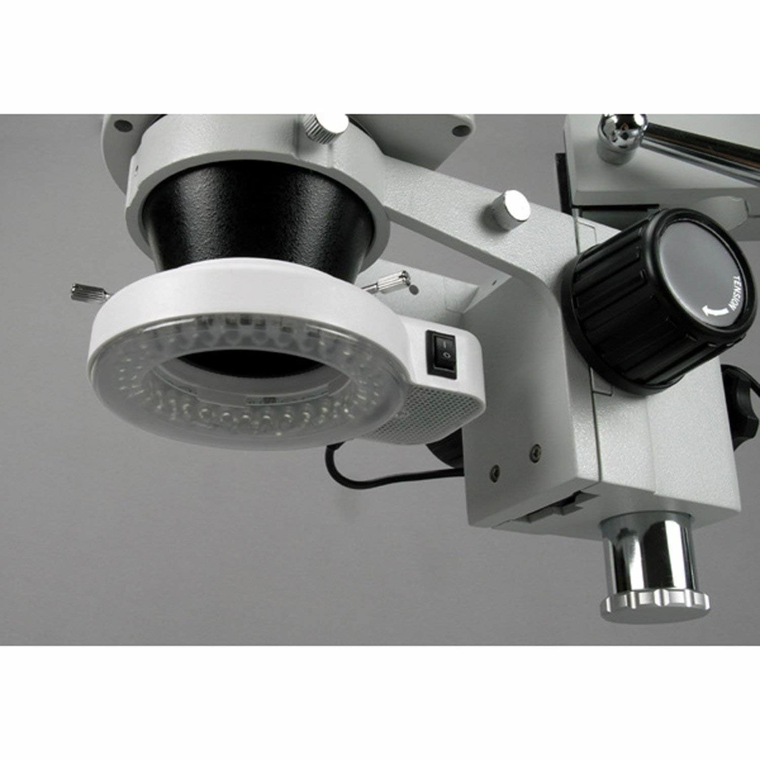 AmScope LED-144S 144 LED ajustable Microscopio compacto anillo de luz y adaptador