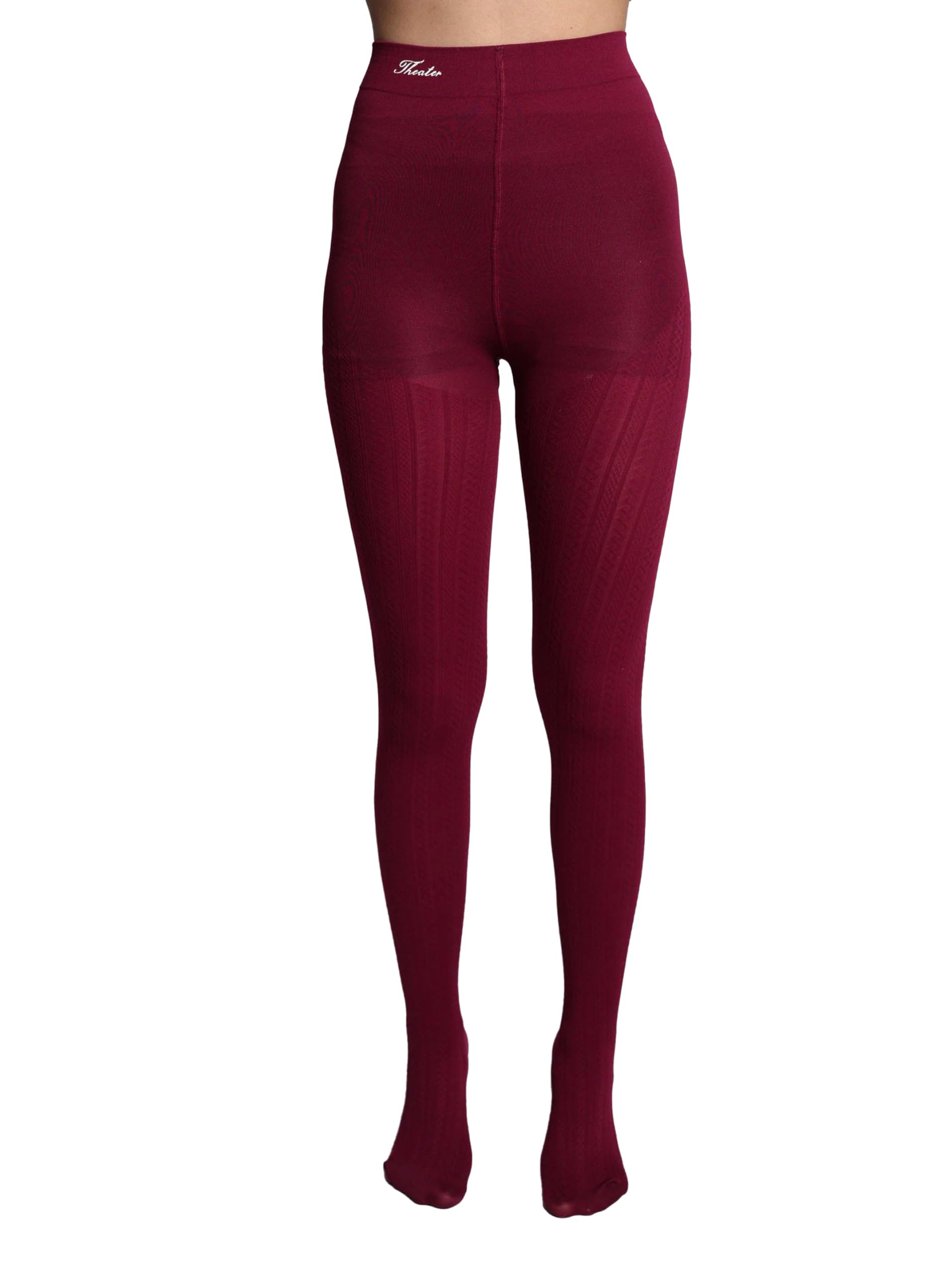Women Cableknit Patterned Maroon Stockings | High Denier Opaque Stretchable Stockings-image-42