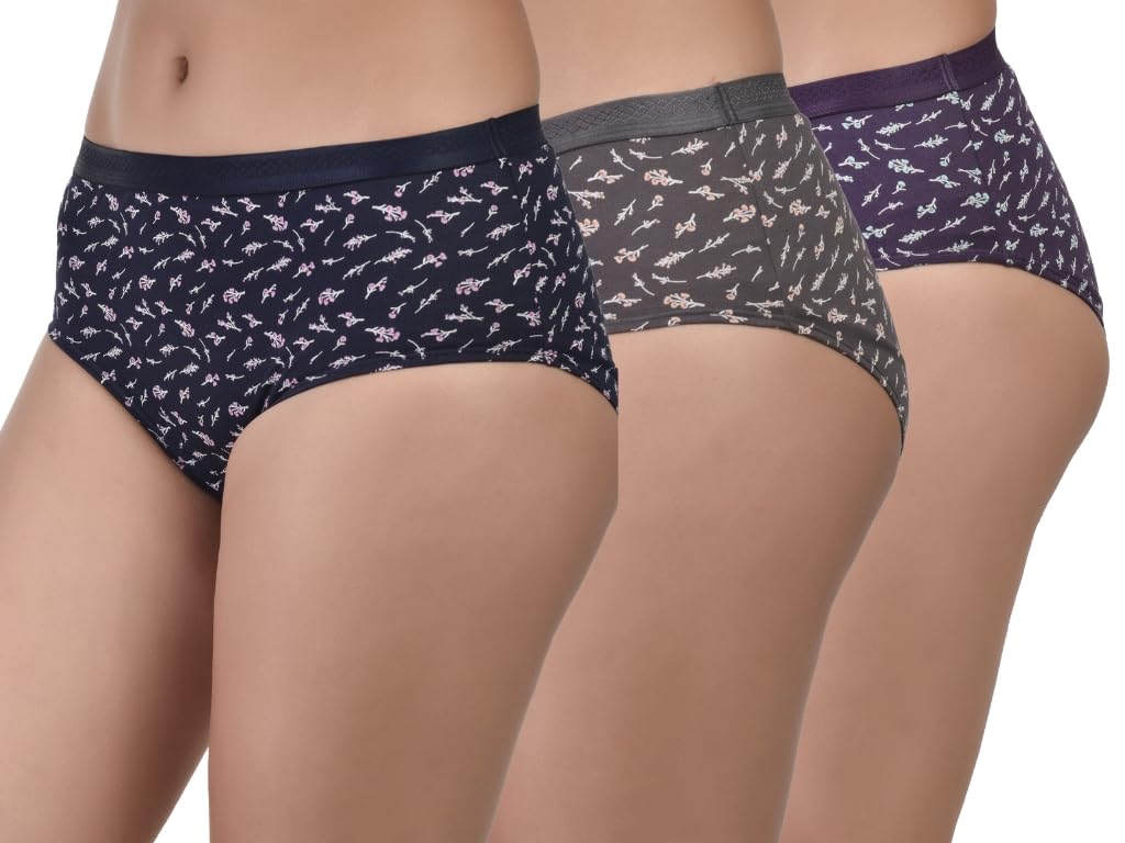 Women’s Soft Cotton Printed Bikini Brief Panty – Comfortable Everyday Stretch Fit Underwear Combo 3-image-15