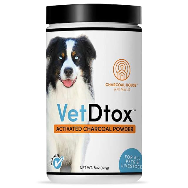 Polvo de carbón activado VetDtox para mascotas y ganado para intoxicaciones, salud, mascotas, pollos