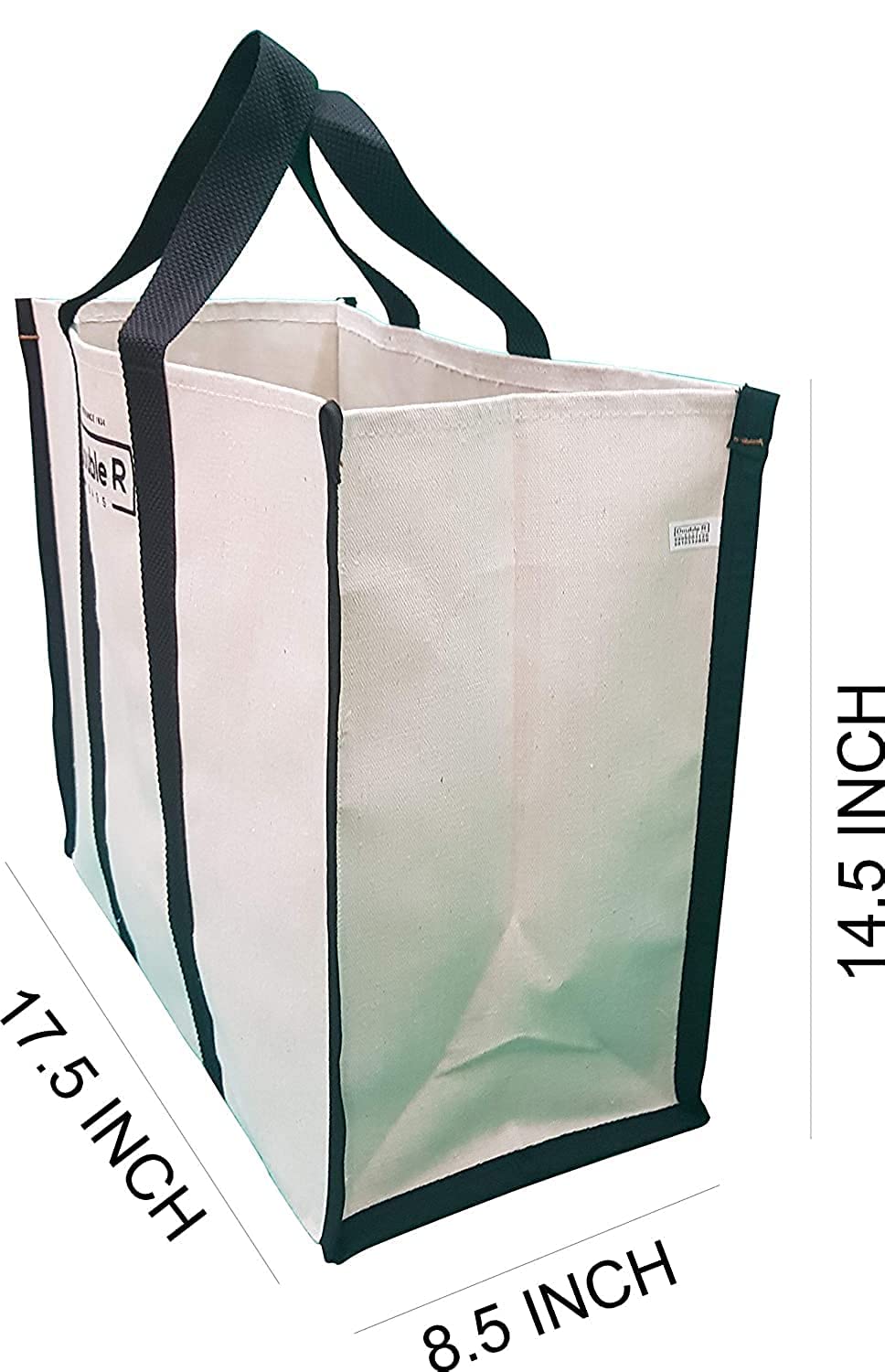 DOUBLE R BAGS Big Eco Cotton Canvas Shopping Bags For Carry Milk Grocery Fruits Vegetable With Reinforced Handles Jhola Bag (Pack of 3, Black) 1