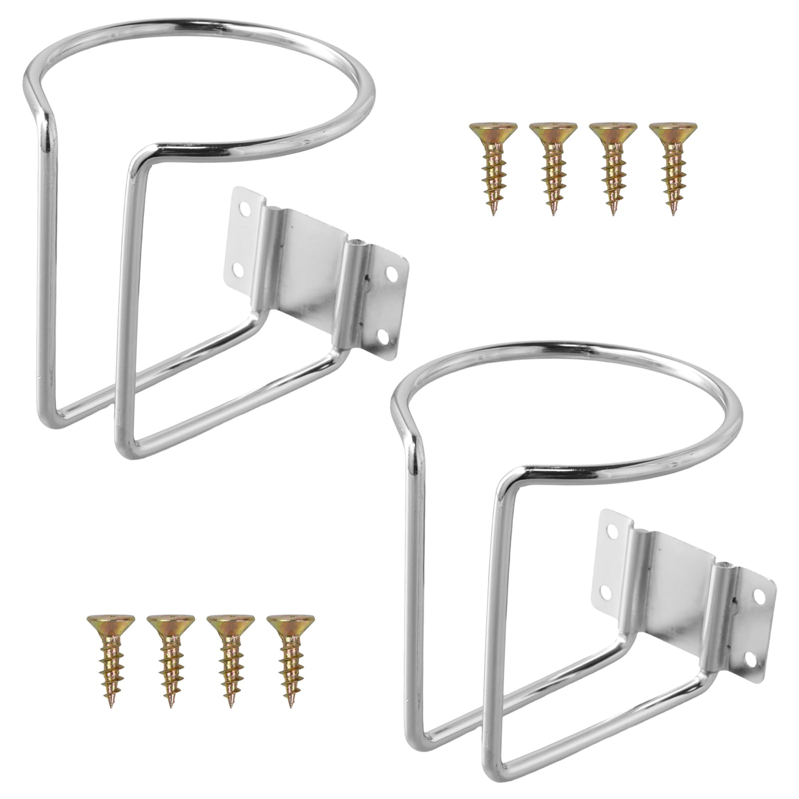 2 Pieces Universal Stainless Steel Mug Bottle Holder, Boat Ring Drink Holder Silver, Stainless Steel Ring Cup Holder, RV Bottle Holder, for Marine Yacht Truck RV Trailer Boat Car Hardware