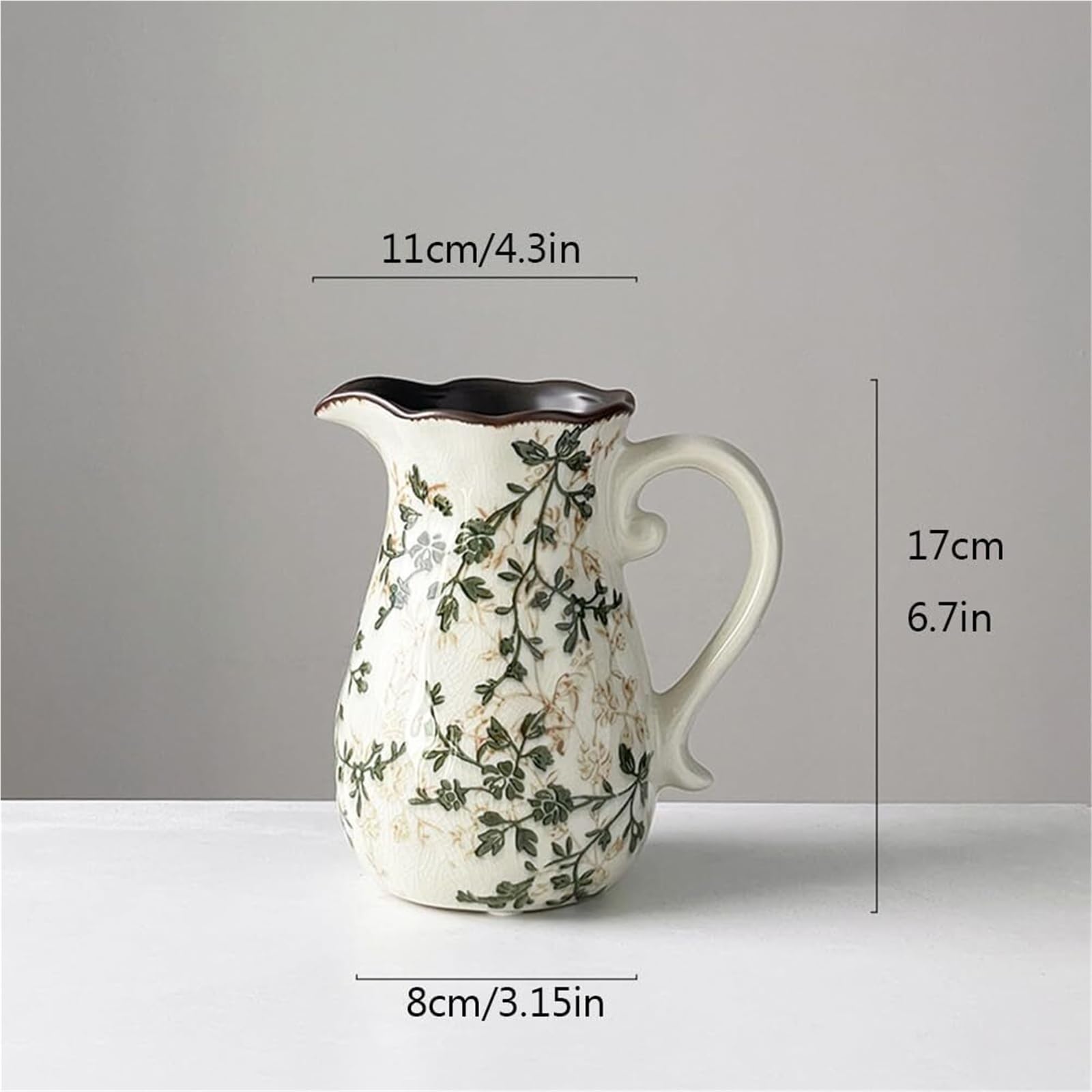 Wazony na kwiaty, ceramiczny, zielony, kwiatowy, Chinoiserie Crackle porcelanowe wazony na stół, akcesoria do salonu (G1)