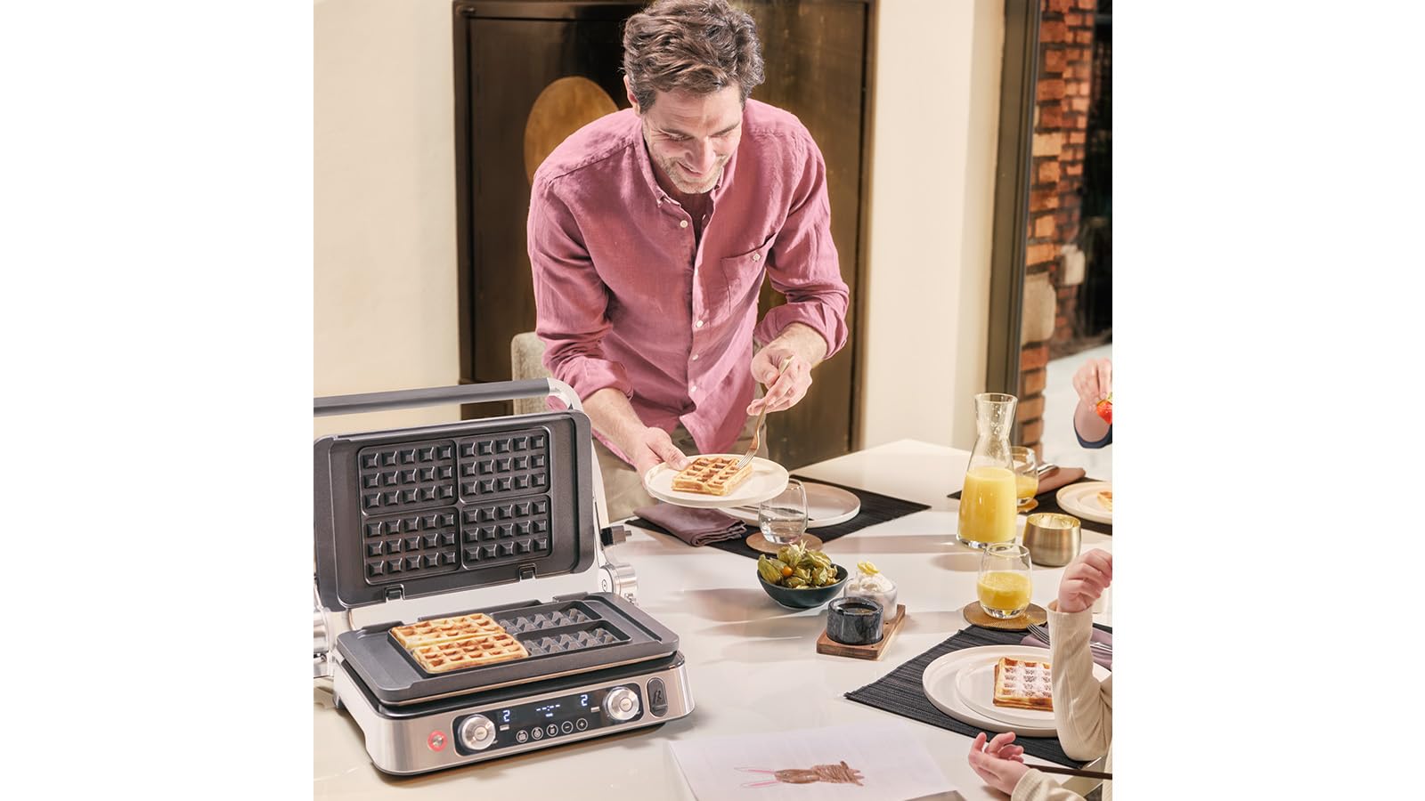 Braun MultiGrill9 CG9167, elektryczna kratka sterowana elektronicznie, 2 niezależne termostaty, 3 pozycje gotowania, sonda termiczna, funkcja BOOST, zestaw płyt grillowych, gładki+gofry, 2200 W