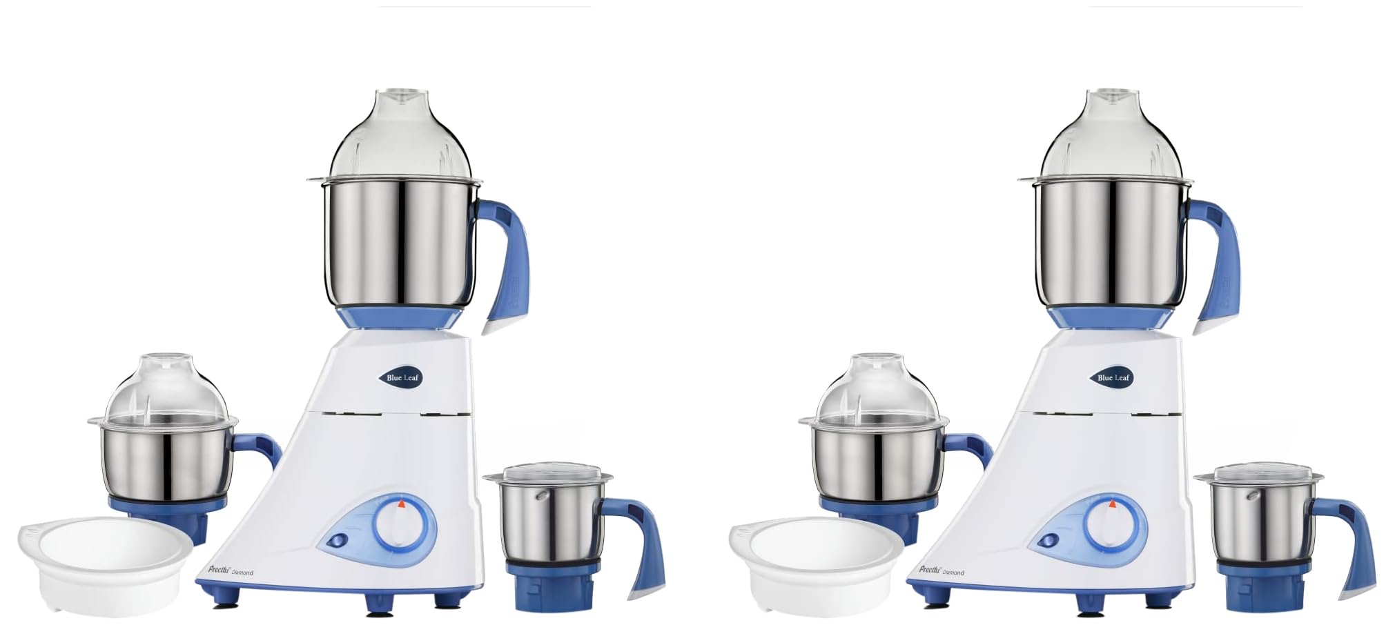 Preethi Blue Leaf Diamond MG-214 mixer grinder 750 watt (Blue/White), 3 jars & Flexi Lid, FBT motor with 2yr Guarantee & Lifelong Free Service (Pack of 2)-image-35