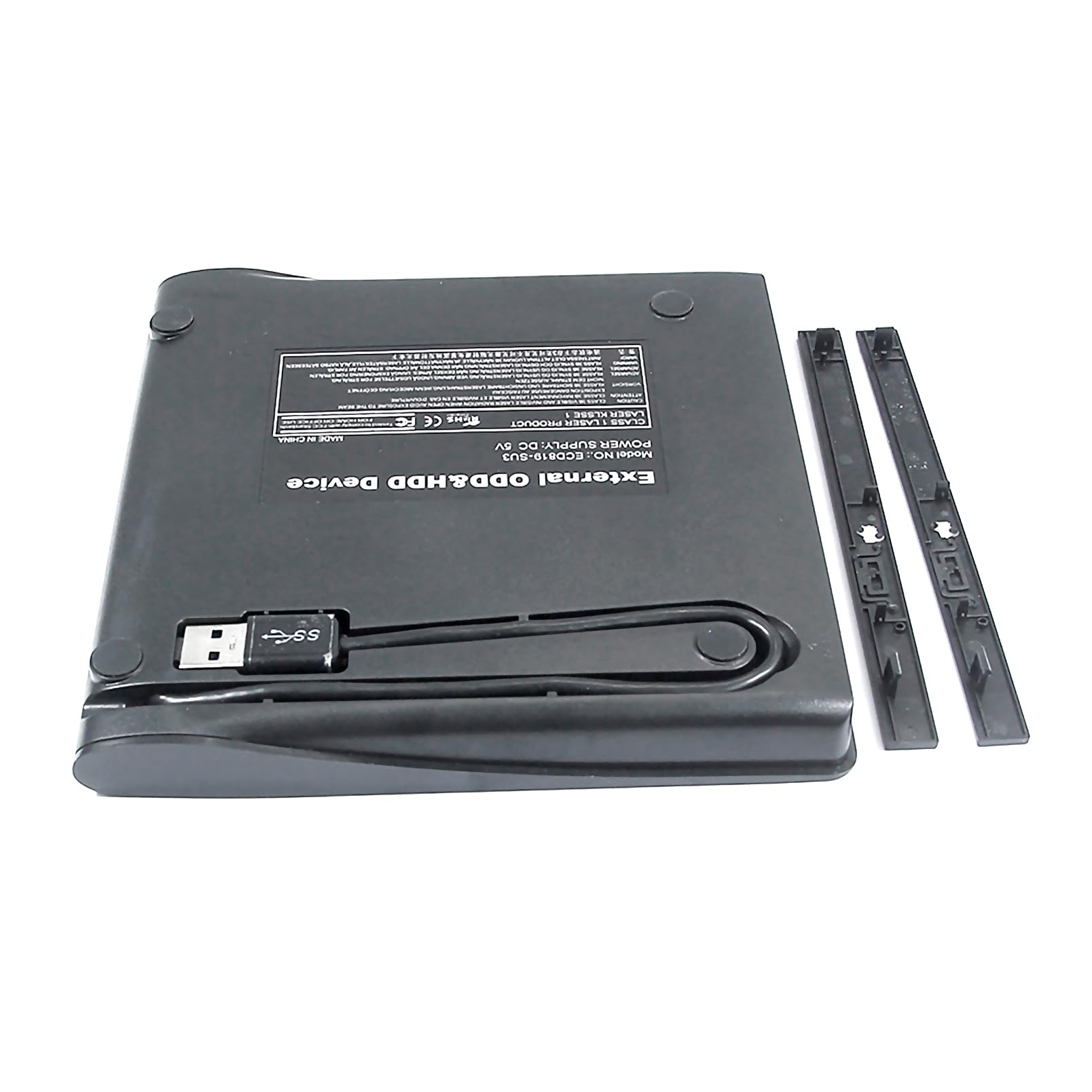 Sunvalley Custodia esterna USB 3.0 per lettore CD e DVD, masterizzatore ottico per laptop, desktop, notebook, PC, computer interno 9,5 9,0 mm, vassoio SATA drive super sottile ODD Caddy kit nero