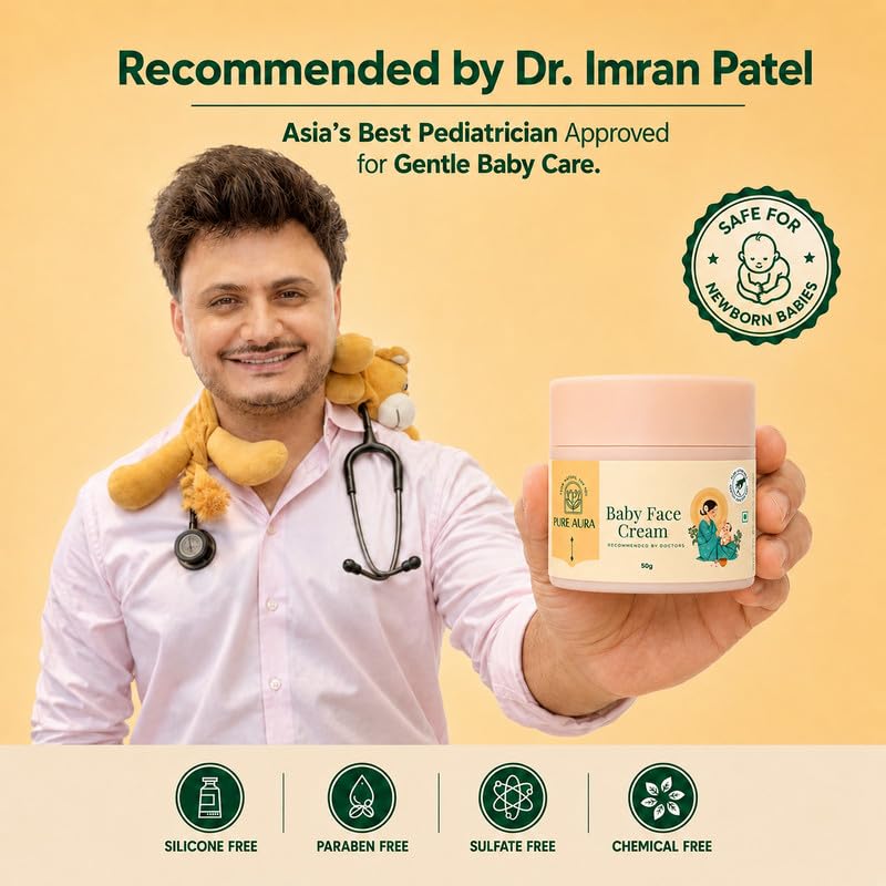 Image of Pure Aura Baby Face Cream 50gm | Ayurvedic & Organic Care for Delicate Skin | Infused with Shea Butter & Almond Oil | Gentle, Chemical-Free Moisturizing | Safe for Newborns | Loved by Moms