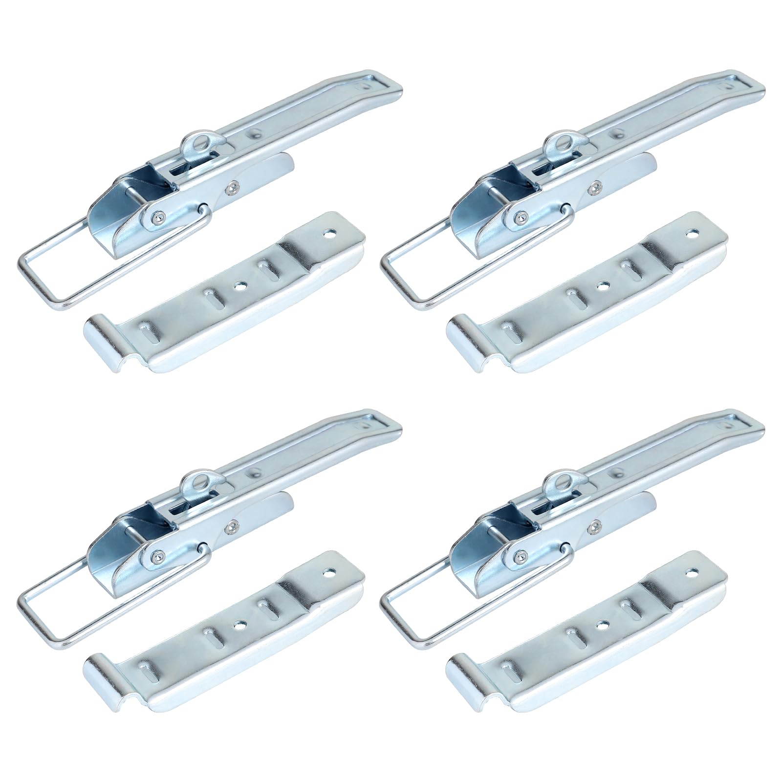 EXLECO 4pcs Grande Fermeture Remorque avec Serrure 210 mm Fermeture Excentrique Galvanisée Attache Ridelle Remorque Loquet de Verrouillage Anticorrosion Boucle Verrou, Accessoire-Remorque-Voiture