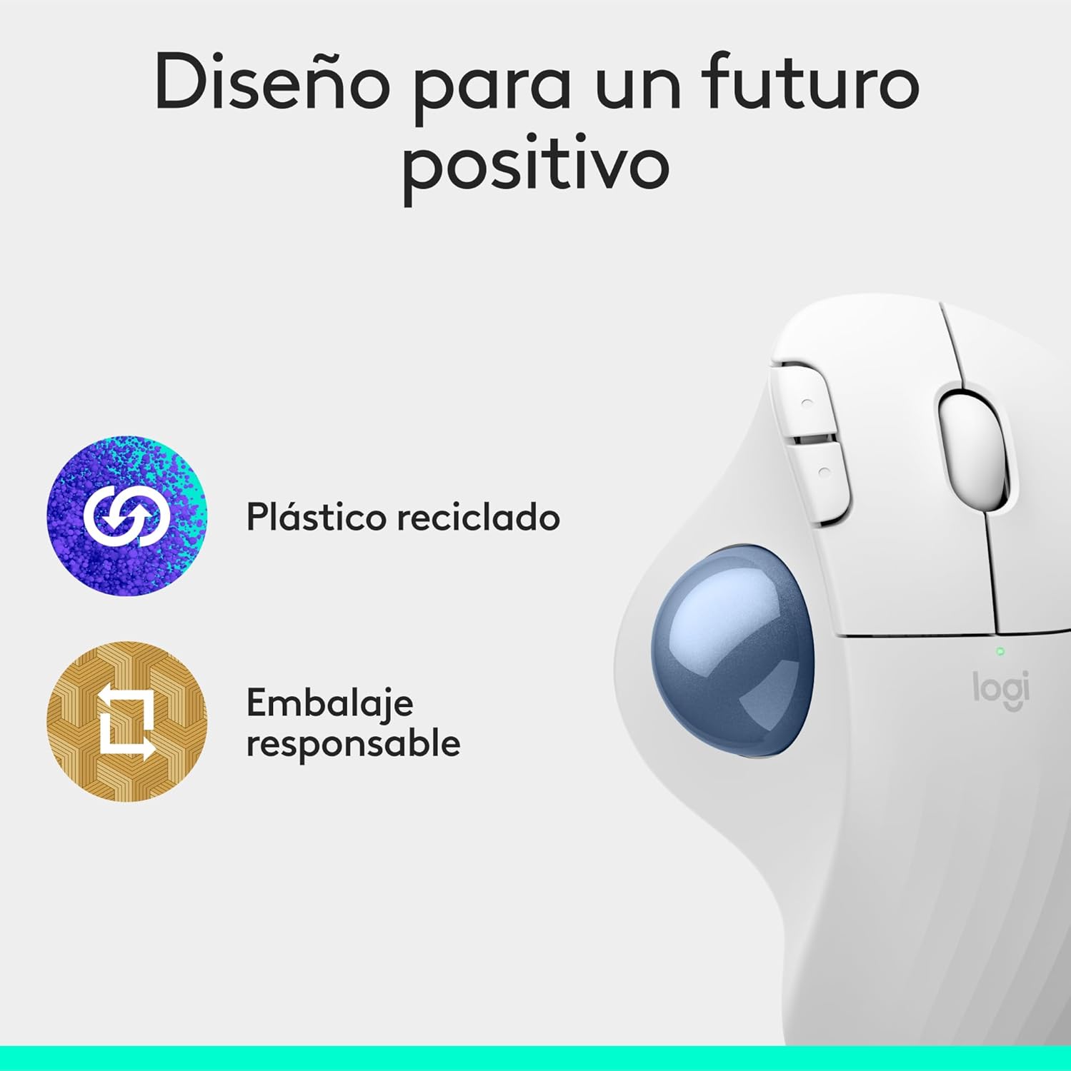 Logitech Ergo M575S ratón con trackball inalámbrico, ratón ergonómico inalámbrico con Bluetooth y Llave USB cifrada, Control cómodo con el Pulgar, Seguimiento Fluido y preciso, para PC/Mac – Blanco 10