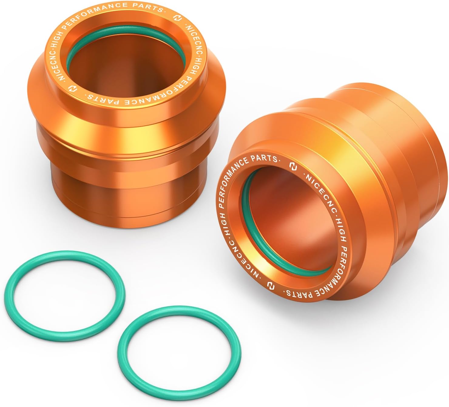 NICECNC Front Wheel Spacers Bushing Seal Kit Motorcycle Compatible with KTM 125-500 XC/XCF/XCW/SX/SXF/EXC/EXCF/TPi/6D 2017-2024,Compatible with Husqvarna 125-501 TE/TE i/FE/TX/FX/2017-24 Orange