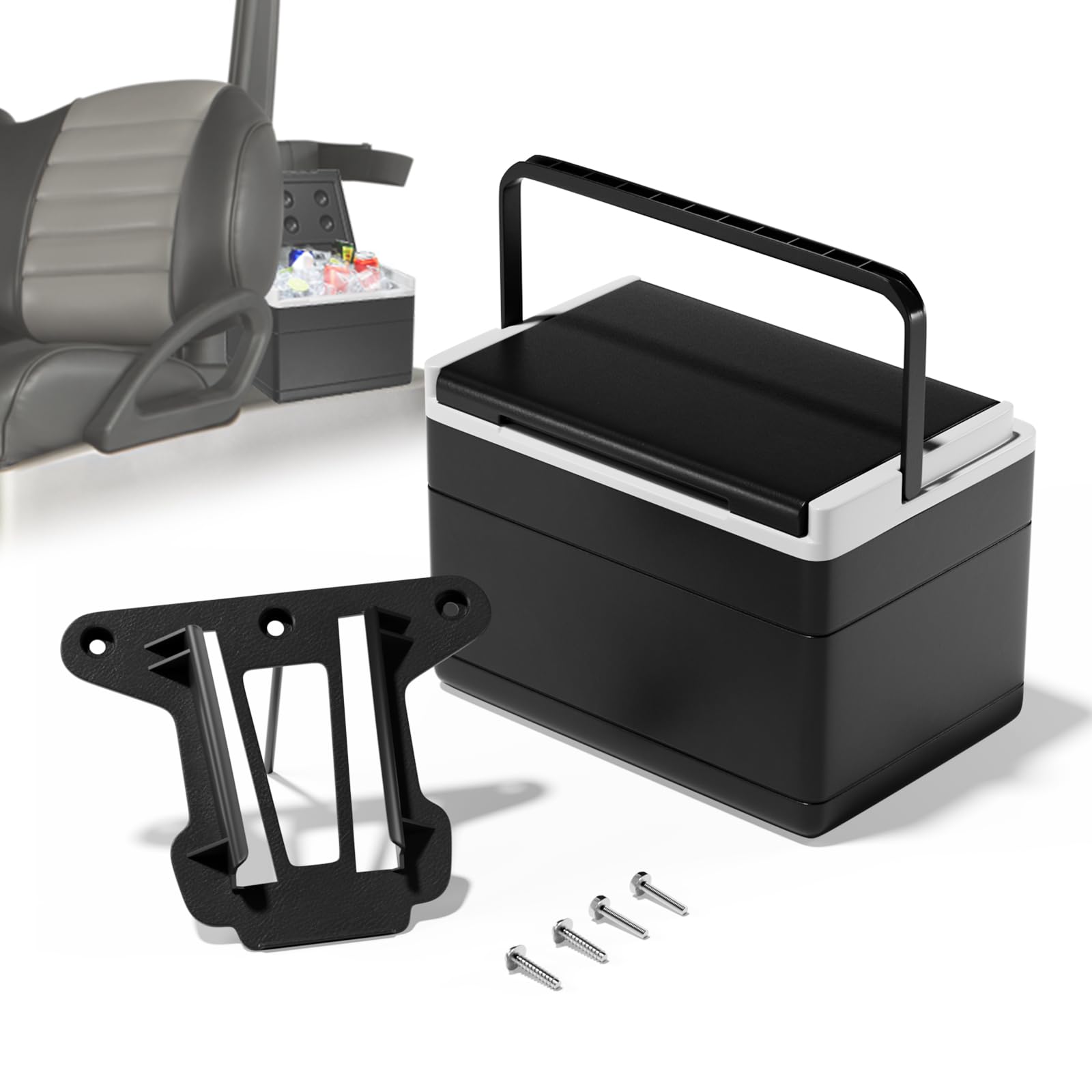 Panglong Golf Cart Cooler, Club Car Golf Cart Ice Cooler with Mounting Bracket Kit Caddy, Suitable for Club Car Precedent, Onward and Tempo, Replace