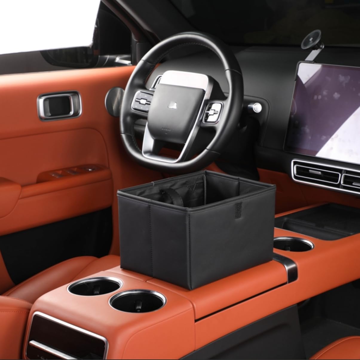 Cestino per auto a prova di perdite, universale, da appendere, organizer multiuso per viaggi all'aperto, cestino pieghevole per camion, SUV, casa, ufficio (nero)