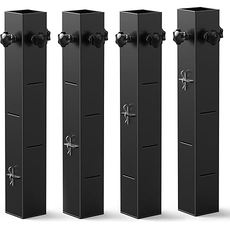 2.3" Diameter College Dorm Bed Risers: Tall, Durable, Adjustable Height up to 11.2"