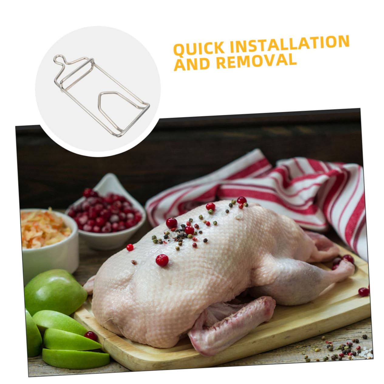 Alipis Crochets à Viande Argentés Faciles à Nettoyer en Acier Inoxydable 2pcs pour Suspendre Porc et Volaille pour Adaptés aux Abattoirs et Barbecues