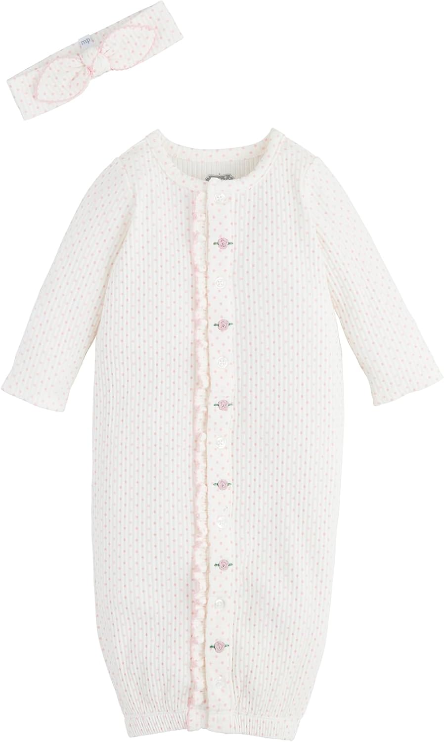 Mud Pie Baby Girl Rosette Polka Dot Gown