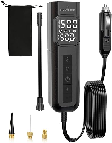 HYVOHEX Compresor de aire portátil para inflador de neumáticos C1, negro
