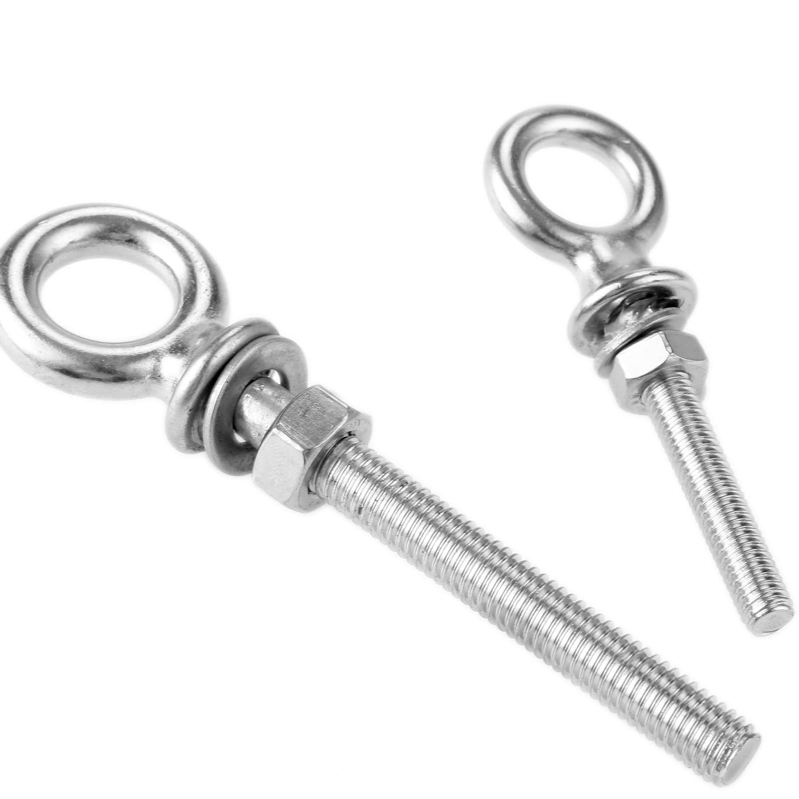 Pernos de argolla de elevación de acero inoxidable, cáncamos, 1 pieza de cáncamos de acero inoxidable con tuercas y arandelas, anillo redondo, gancho, tornillo, sujetadores, anillo de elevación roscad