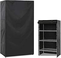 GNarbor Waterproof Dustproof Wire Shelving Cover 36x24x72 - 420D PU Coated Black Rack Protector for Pantry Garage Outdoor Storage