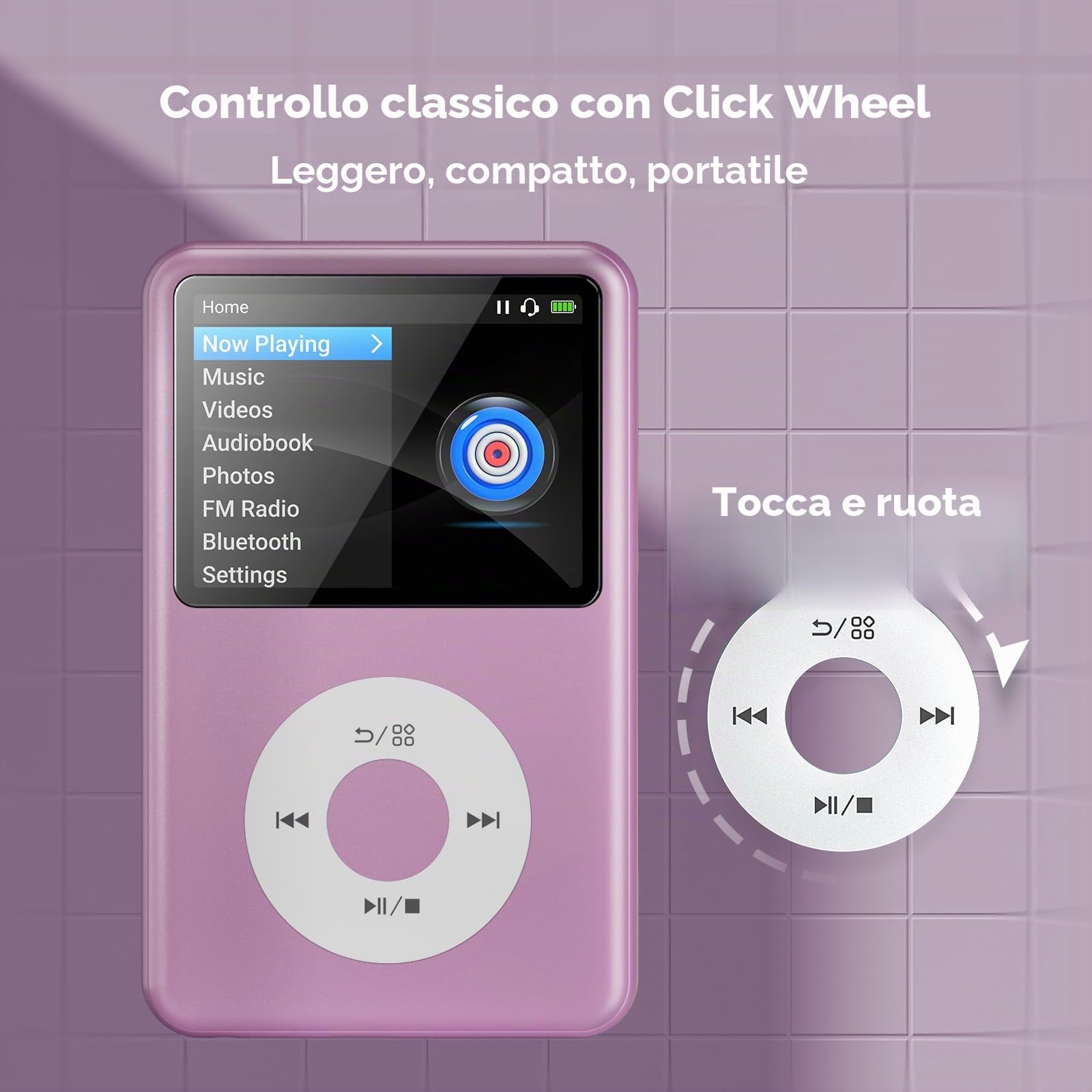 Innioasis Y1 Classe e raffinatezza senza tempo 128 GB Lettore musicale digitale per bambini (viola)
