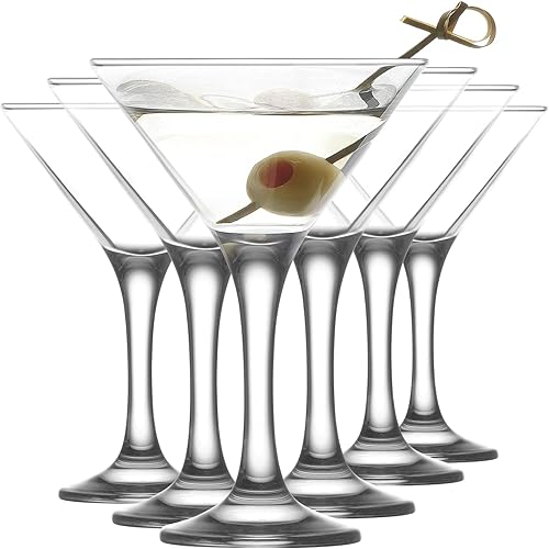 Miniatura 8 de LAV Juego de 6 vasos de cóctel Coupé copas de champán con bordes de colores y transparentes 8 onzas Manhattan y Martini para cócteles regalos del